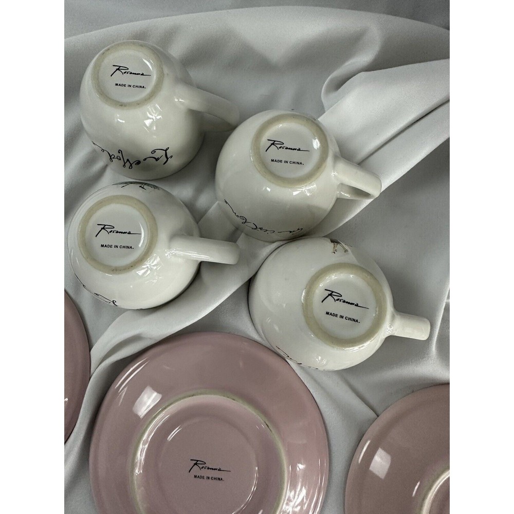 Ooh La La Espresso Cups And Saucers Set Of 4 ROSANNA French Style Retro Style - Picture 12 of 16
